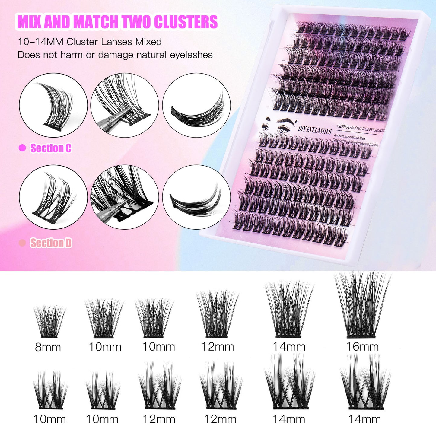 Eyelash Cluster Kit 150pcs